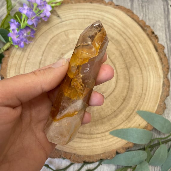 Golden Healer Quartz Crystal: High Vibration Healing Stone (90-95mm Height  - Etsy