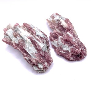 Rubellite pink tourmaline in matrix Rough stone