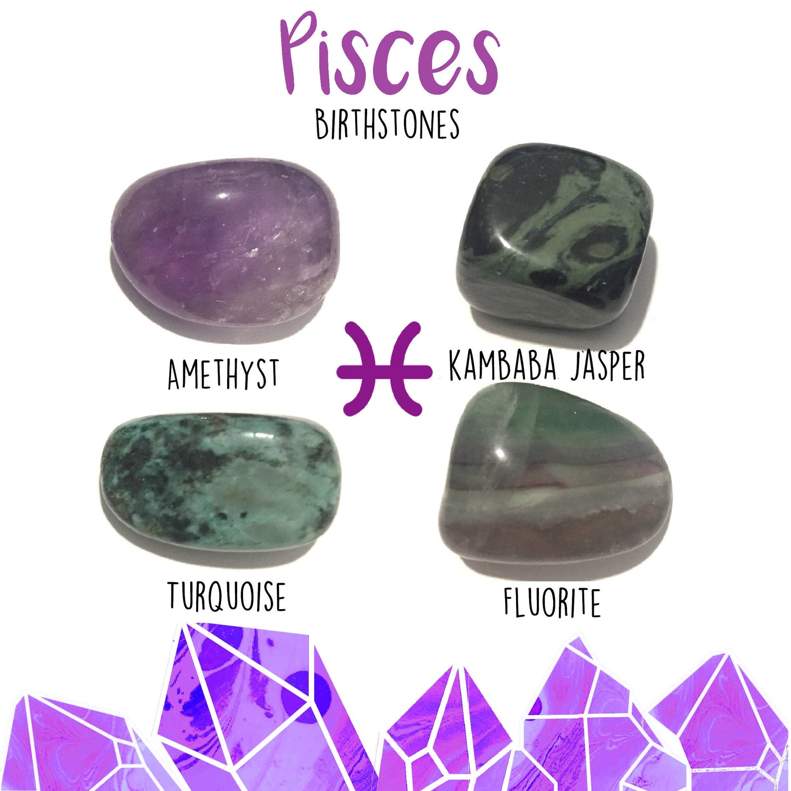 Piscis Birthstone Gemstone Kit 19 de febrero 20 de marzo 4 Etsy