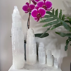 Selenite mountain for clarity 2”,4”,6&quot;, 8&quot; or 10&quot; tower