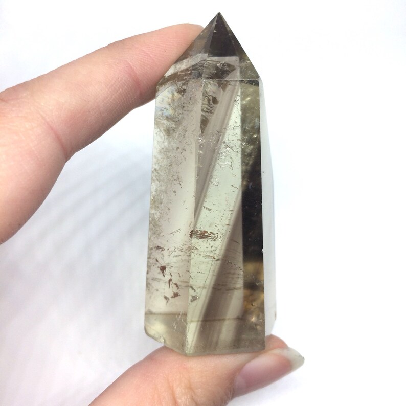 Lemon smoky quartz standing polished point tower stone | Etsy