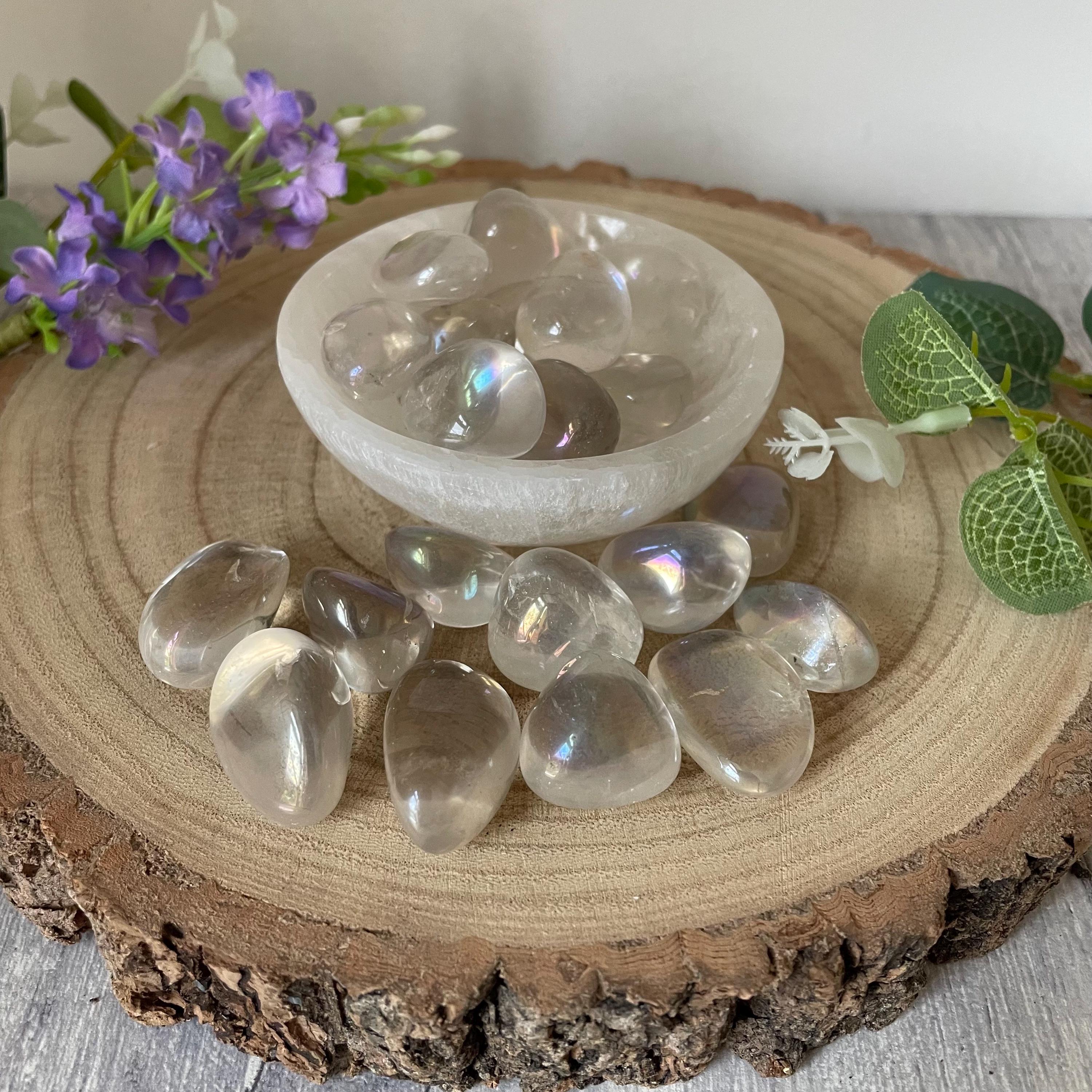 クレアお纏め【Heavenly Mayben～Antares～ Angel Rainbow Aura Quartz Tumbed Stone Medium - Etsy