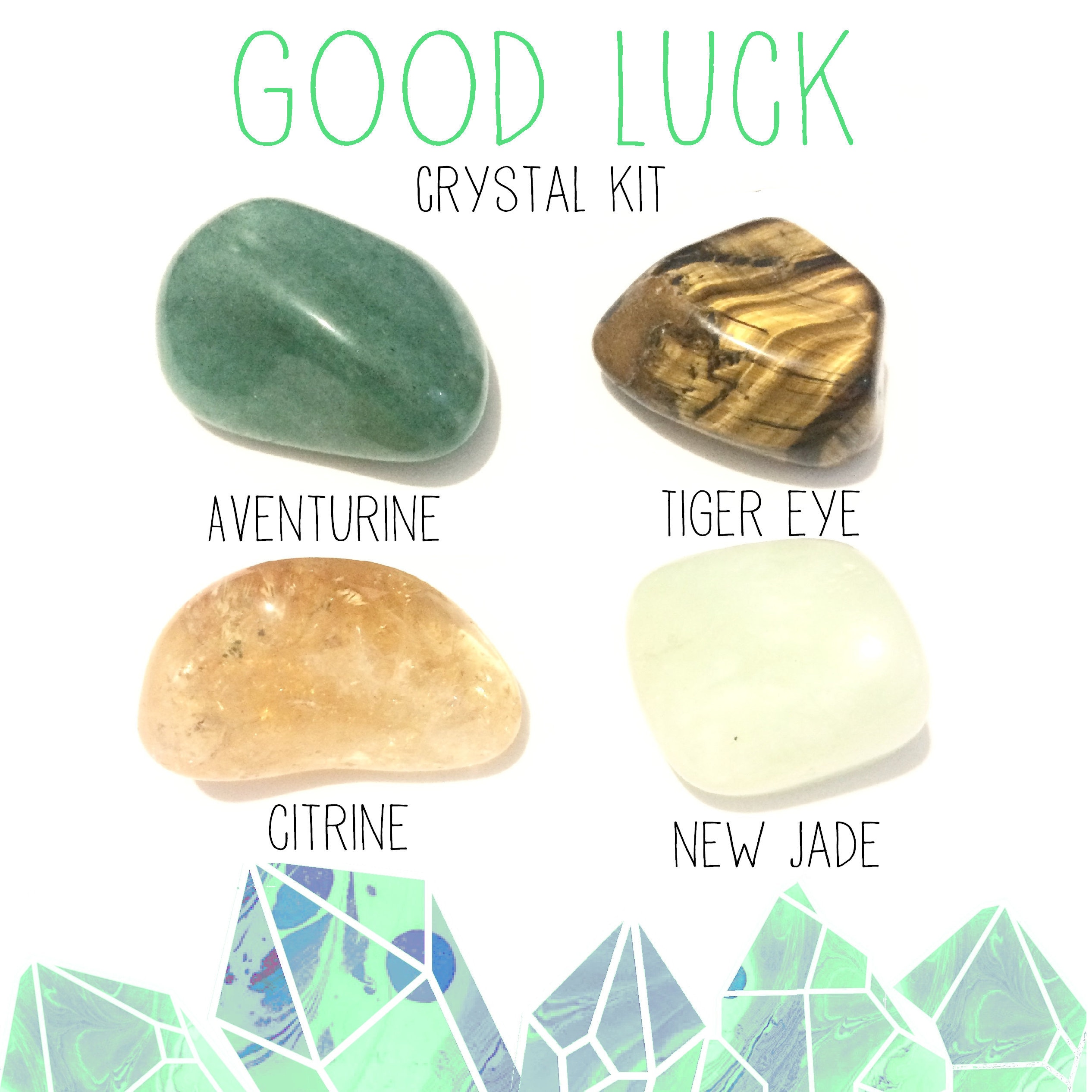 Good luck crystal kit 4 tumbled stones with canvas bag Etsy
