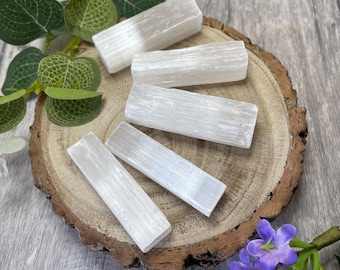 Selenite Stick Mineral Wand Small 5cm - 10cm Long For Cleansing The Aura