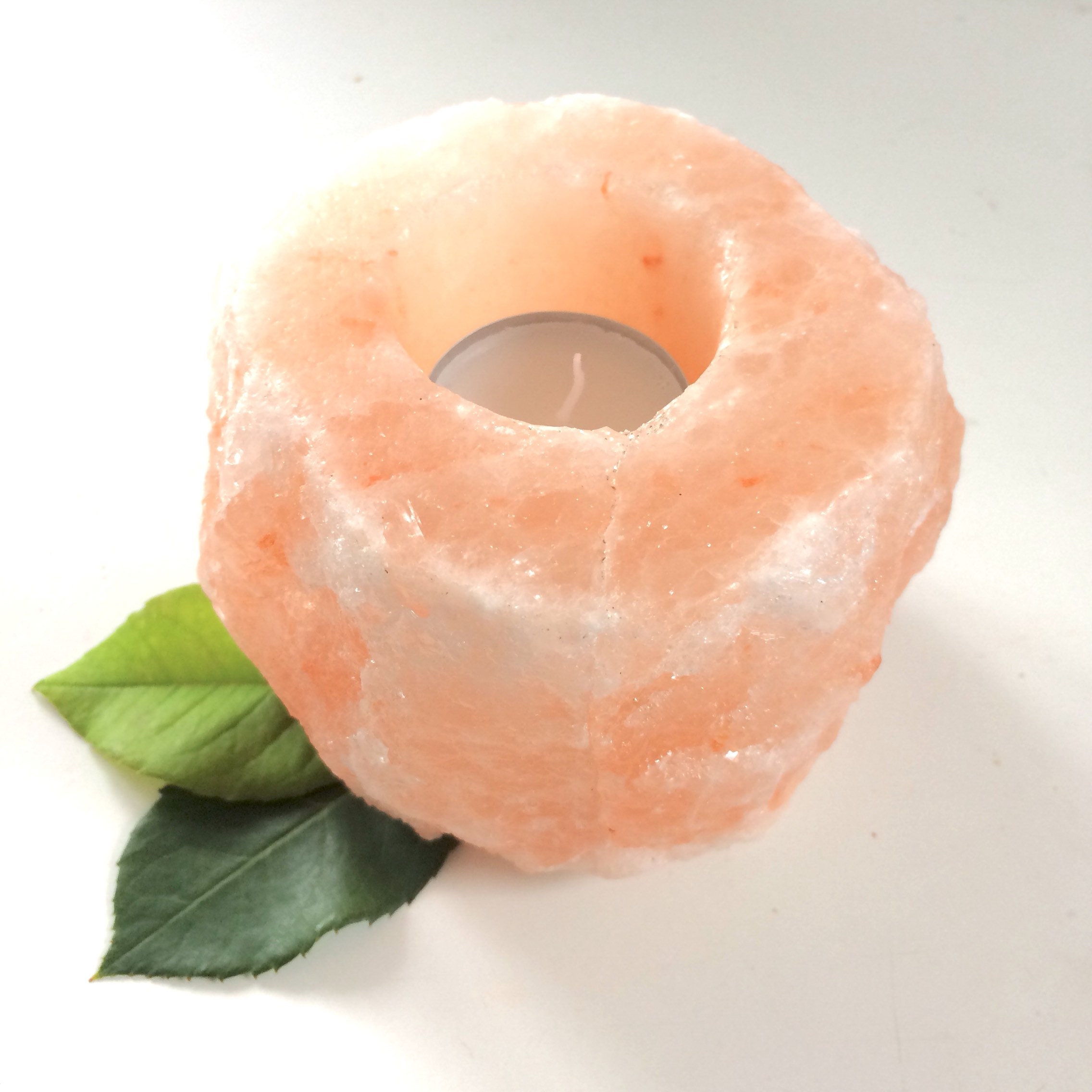 Pink Himalayan Salt T light Candle Holder Positively Ionises Air for