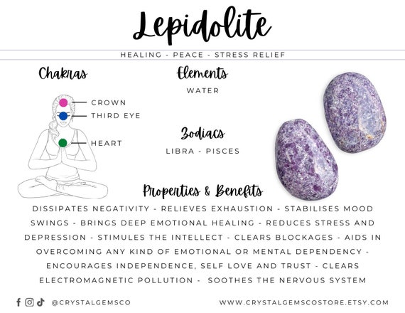 Lepidolite Dark Purple Tumbled Stone Medium 20 or 25mm Etsy UK