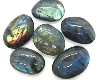 Labradorite 2" Pebble Palm Smoothstone Worry Stone