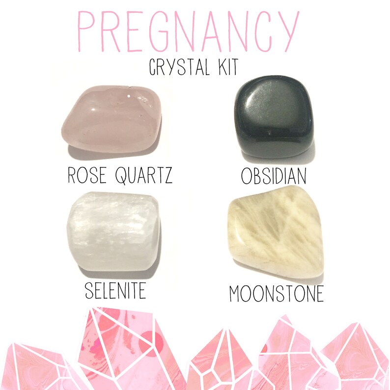 Pregnancy crystal kit 4 tumbled stones with canvas bag Etsy