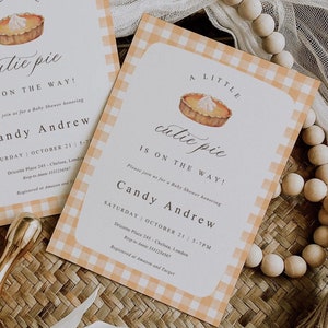 Cutie Pie Baby Shower Invitation, Fall Baby Shower Invitation, Pumpkin Pie Baby Shower Invitation, A Little Cutie Pie Is On The Way, PB24