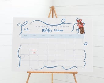She's Ready To Pop Due Date Calendar, Boy Soda Due Date Sign, Baby's Due Date Prediction Game, Canva Template S26