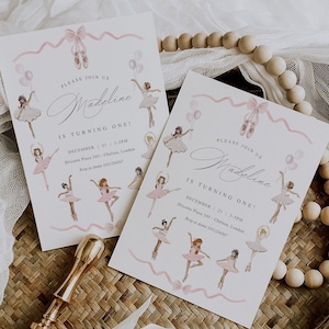 Ballerina Birthday Invitation, Ballet Invitation Template, Dancer Girl Birthday Invitation, Ballerina Birthday Party, Editable Invitation B5