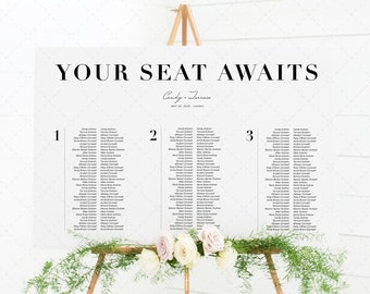 Tableau marriage template stampabile, Tableau con tavoli imperiali, diagramma posti a sedere template editabile, Instant download, ZL16