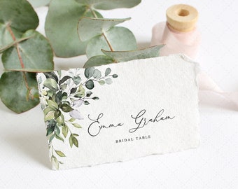 Place card holder Template, Greenery Place cards printable, Eucalyptus place cards, Meal Choice Selection place cards, Instant Download G19