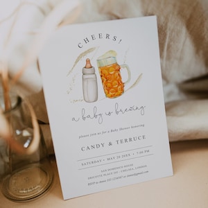 A Baby is Brewing Baby Shower Invitation, Brewery Baby Shower Invitation, Beer themed Baby Shower Invitation, Baby Shower Party Invite, BB25