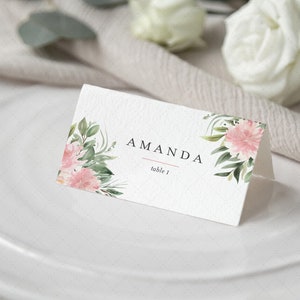 Segnaposto stampabili, segnaposto di nozze semplici calligrafici, Template segnaposto fai date personalizzabile con scelta menu, BL20
