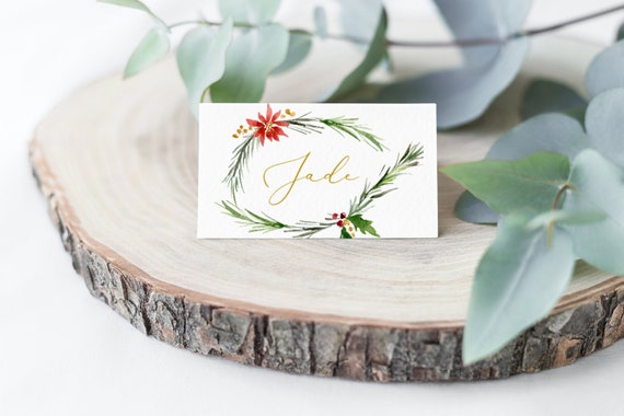 christmas place card holder template place cards printable