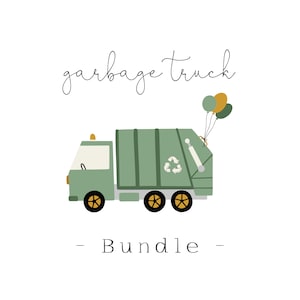 Garbage Truck Birthday Bundle, Trash Bash Birthday Bundle Template, Garbage Truck Birthday, Trash Dump Everything Bundle Party Set, GB1