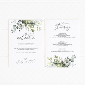 Welcome Letter and Itinerary, Wedding Schedule of Events, Printable Welcome Bag Note, Editable Wedding Weekend Itinerary, Agenda Card, G19 image 2