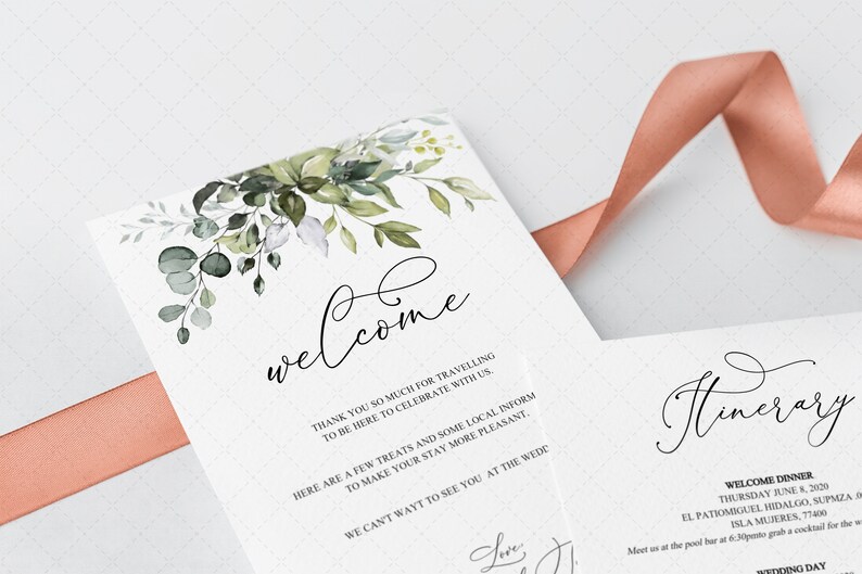 Welcome Letter and Itinerary, Wedding Schedule of Events, Printable Welcome Bag Note, Editable Wedding Weekend Itinerary, Agenda Card, G19 image 5