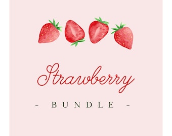 Strawberry Birthday Bundle, Berry first Birthday Bundle Template, Girl Strawberries Birthday, Berry Sweet 1st Birthday Bundle Party Set ST22