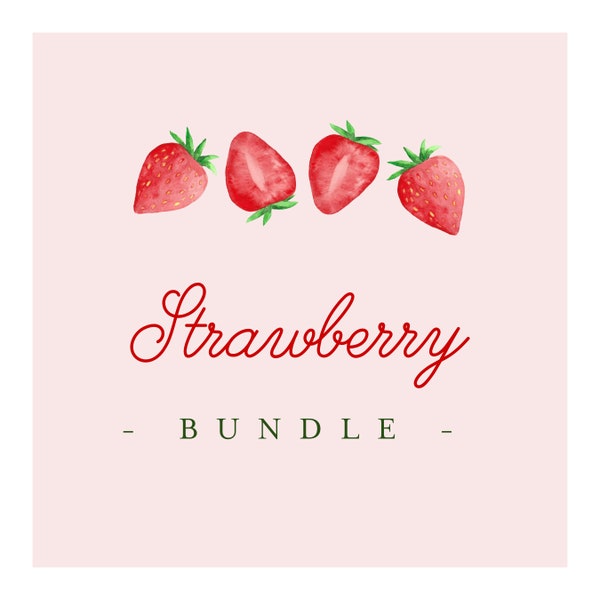 Strawberry Birthday Bundle, Berry first Birthday Bundle Template, Girl Strawberries Birthday, Berry Sweet 1st Birthday Bundle Party Set ST22