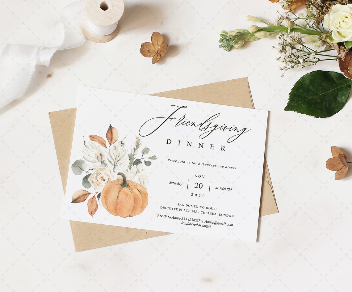 Friendsgiving Dinner Invitation Template Printable - Etsy
