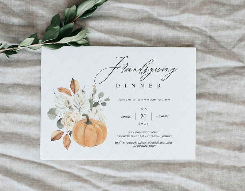 Friendsgiving Dinner Invitation Template Printable | Etsy