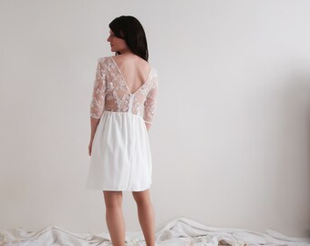 Robe De Mariee Courte Etsy