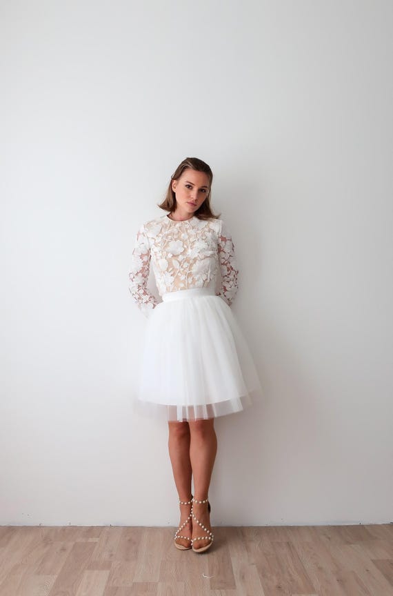 Robe Mariée Courte Tenue Mariage Jupe Tulle Robe De Mariée Tutu