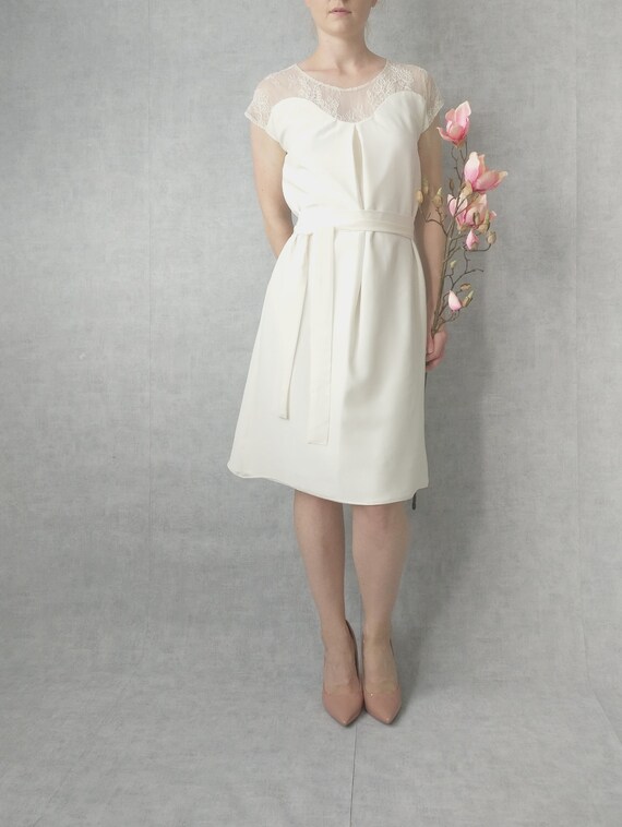 lace civil wedding dress