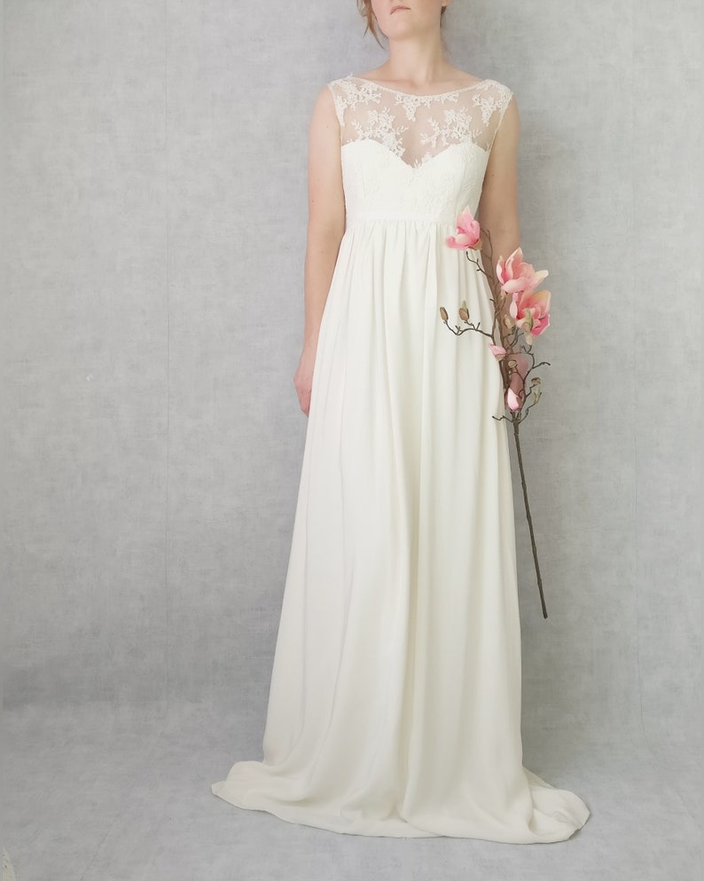 Empire Waist Flowing Wedding Dress