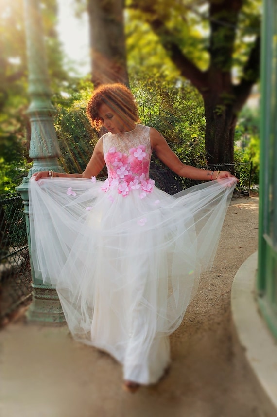 Robe de mariée rose et blanche new arrivals