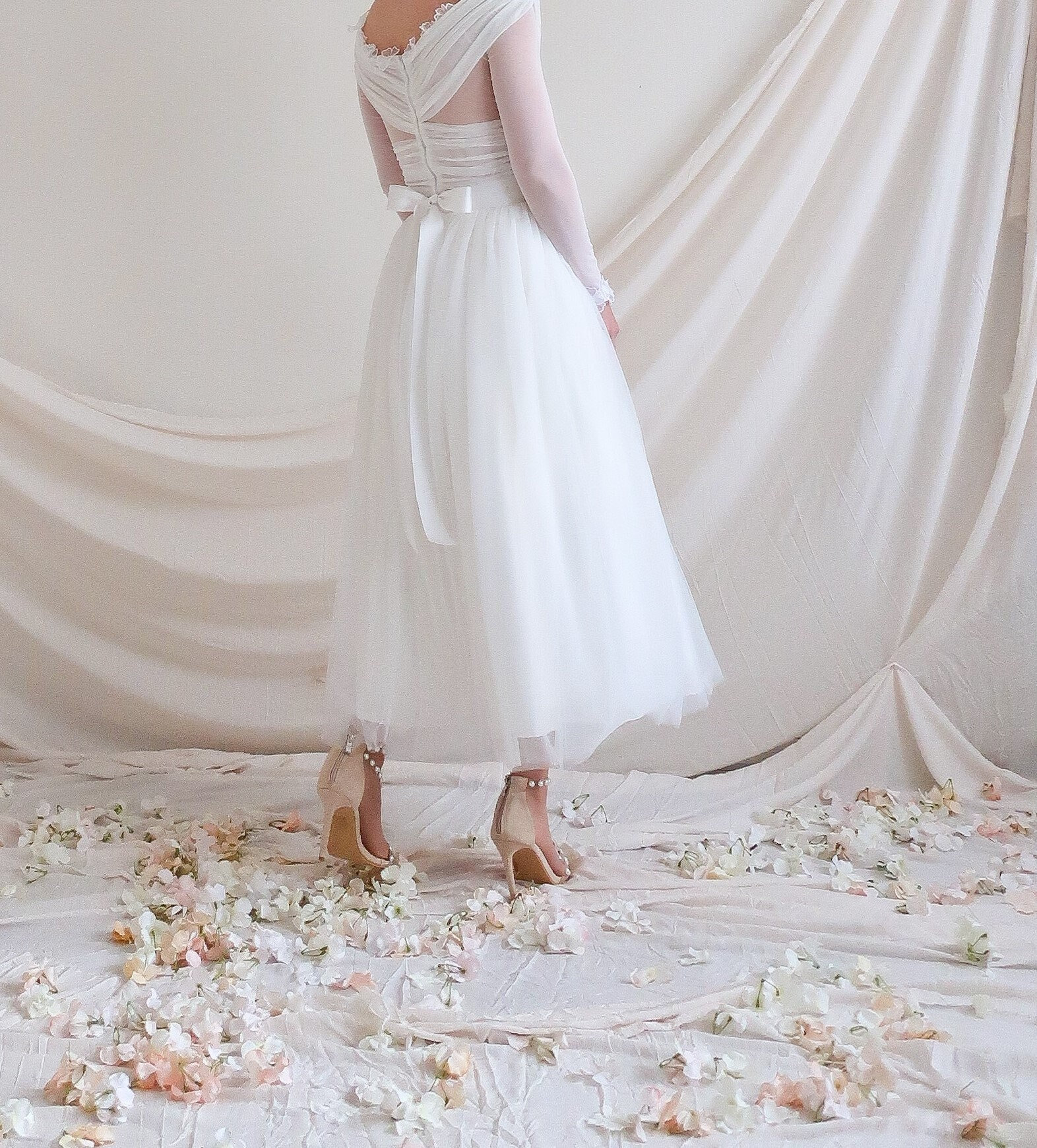 Midi Length Tulle Wedding Skirt | Customizable Bridal Tutu 
