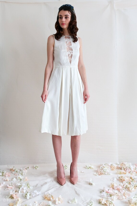 short silk wedding dress