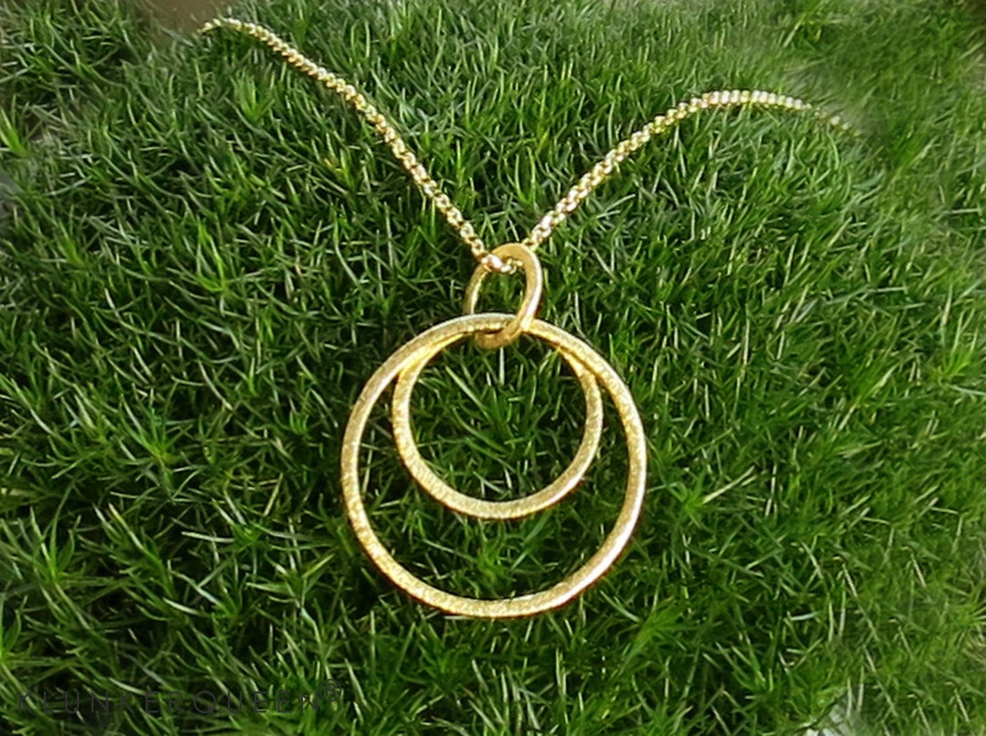 Chain, Gold With Ring Pendant, Long Chain - Etsy