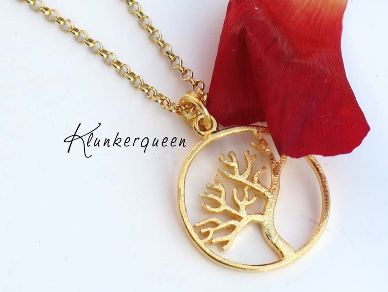 Collar con un árbol de la vida en oro imagen 3