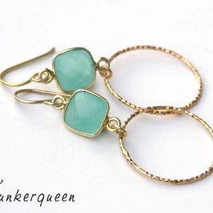 Earrings, chalcedony meets gold image 2