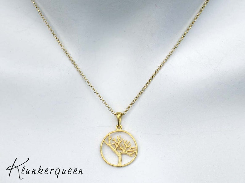 Necklace with a tree of life in gold image 4