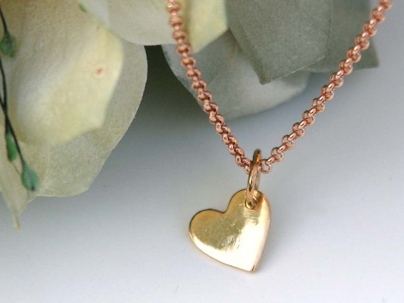 Necklace, heart in rose gold image 3