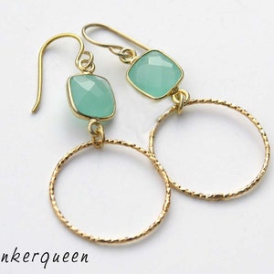 Earrings, chalcedony meets gold image 1