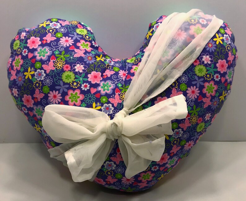 Heart Pillow Fabric Heart Shaped Pillow Valentine Gift For Etsy