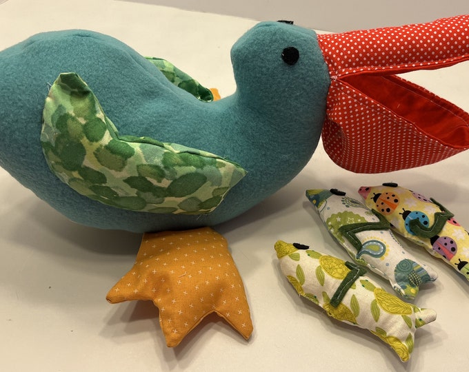 Pelican Plush Toy, Pelican Stuffed Animal, Pelican Toy With Fish
