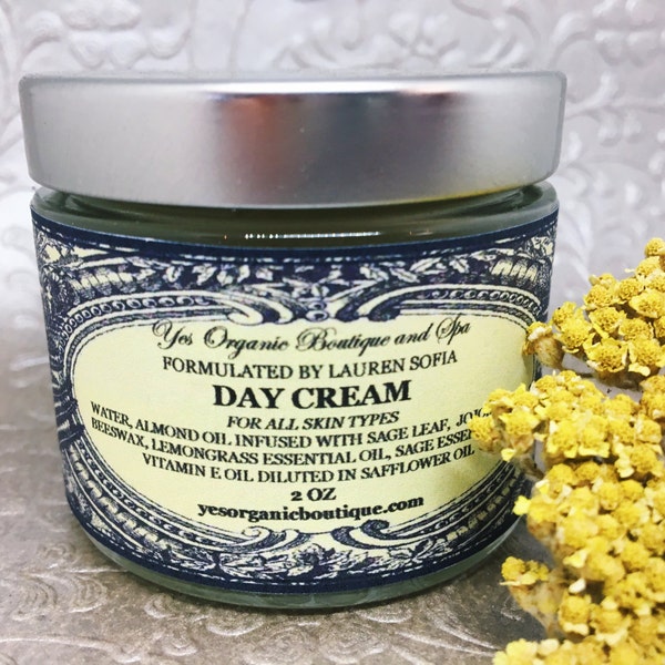 Tout naturel crème de jour - Sage et citronnelle - idéal pour les peaux mixtes et peau à tendance acnéique - édifiant et énergisant