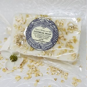 Goat's Milk Oatmeal Soap No Scent Added Great for Sensitive Skin Nourishing and Gently Exfoliating image 1