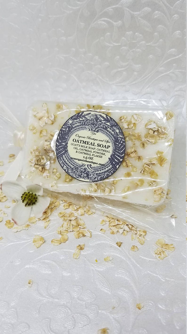 Goat's Milk Oatmeal Soap No Scent Added Great for Sensitive Skin Nourishing and Gently Exfoliating image 1