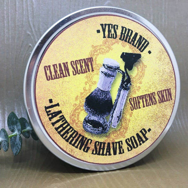 Yes Lathering Shave Soap - All-Natural Shaving Bar Soap for Men & Women - With Our Yes Green Signature Essential Oil Blend