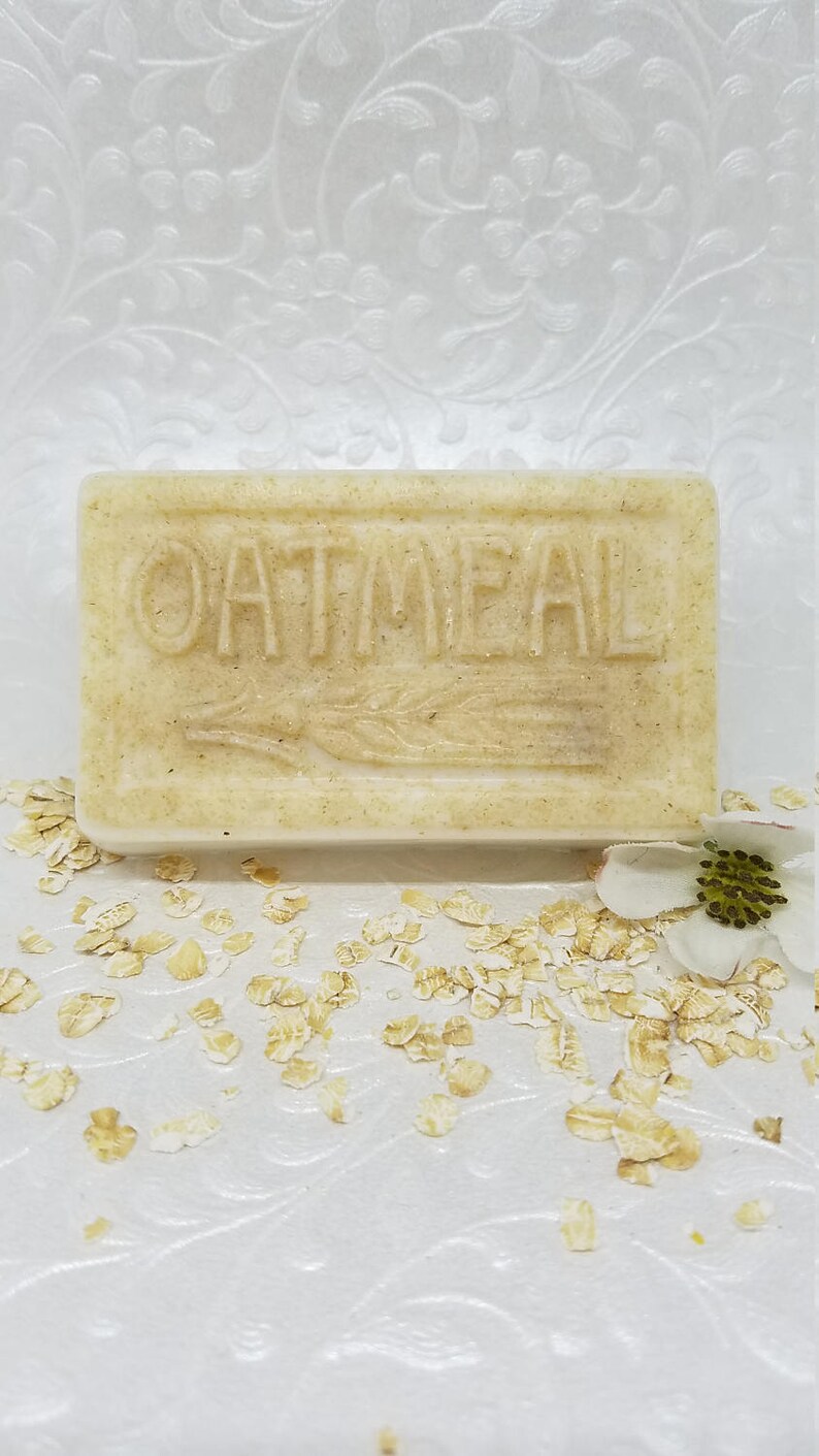 Goat's Milk Oatmeal Soap No Scent Added Great for Sensitive Skin Nourishing and Gently Exfoliating image 2