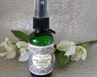 Rose Geranium Hydrosol - Balancing Spray - Moisture Retention - All Age, All Skin Type Hydrosol. Wonderful for Irritated Skin. Aftershave