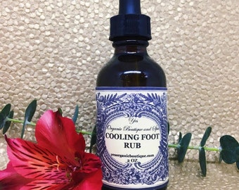 Cooling Foot Rub - Revitalisierendes Massageöl - Fußmassage - Mit Pfefferminze, Weihrauch, Myrrhe, Teebaum, Lavendel, Salbei
