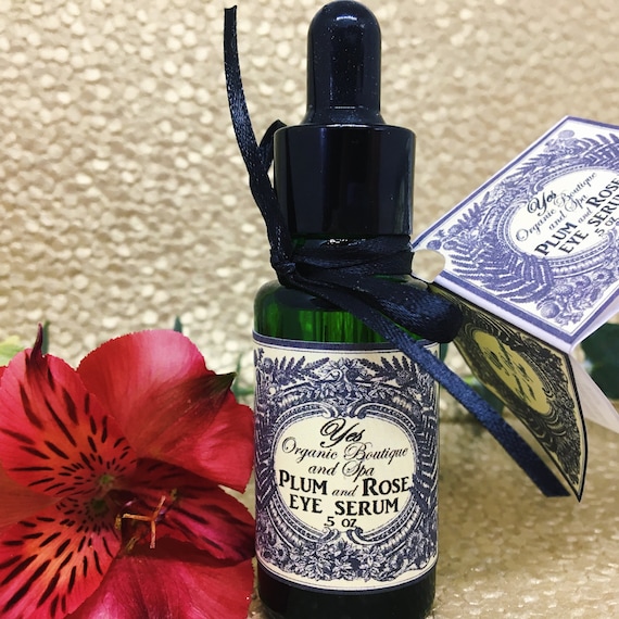 Plum & Rose Eye Serum - Improves Texture and Diminishes Wrinkles - with Plum Kernel Oil, Camellia Oil, Vitamin E, Antioxidants, Fatty Acids